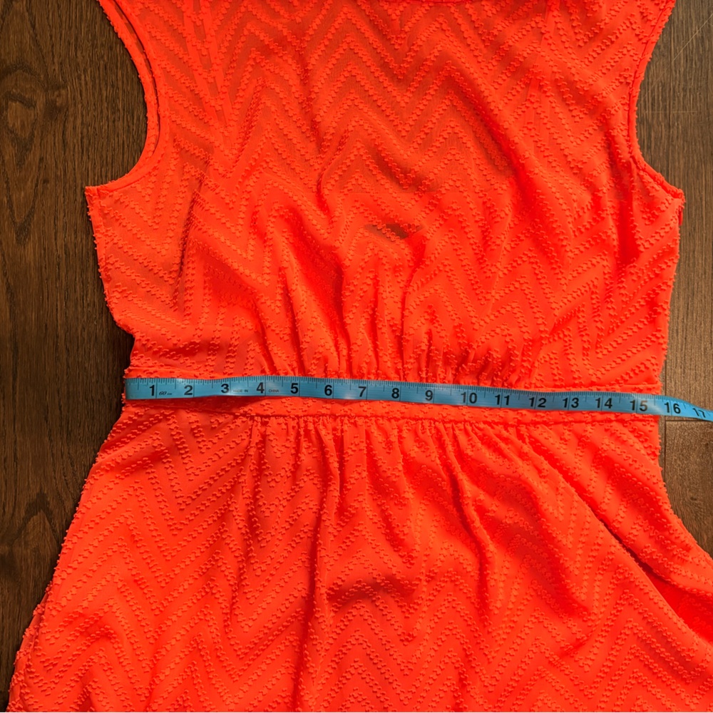J. Crew Bright Orange Textured Midi Dress - Picture 2 of 3